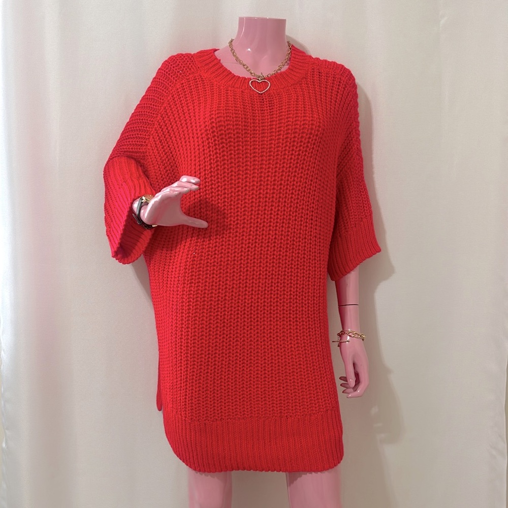 H&M Sweaters Hot Pink Cable Knit Sweater Oversized Medium